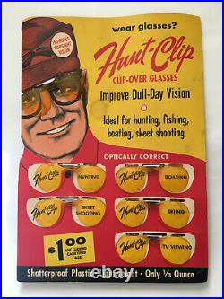 Vintage Rare 1950's-60s NOS Store Counter-Top Display Sun glasses Hunt clip
