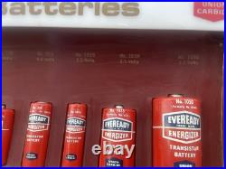 Vintage Rare 1950s Eveready Transistor Batteries Store Display Flip Up Front