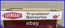 Vintage Rare 1950s Eveready Transistor Batteries Store Display Flip Up Front