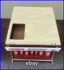 Vintage Rare 1950s Eveready Transistor Batteries Store Display Flip Up Front