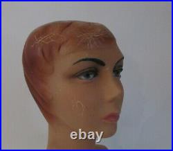 Vintage Rare Antique Mannequin Woman Head Store Display Height 121/2