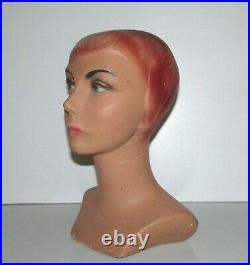 Vintage Rare Antique Mannequin Woman Head Store Display Height 121/2