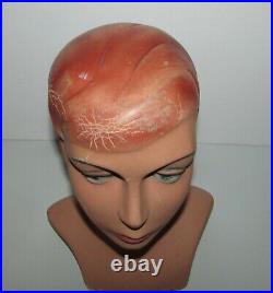 Vintage Rare Antique Mannequin Woman Head Store Display Height 121/2