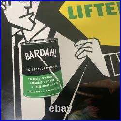 Vintage Rare Bardahl Oil Additive Can Store Display Metal Sign