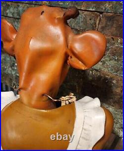 Vintage Rare Borden's Dairy Elsie the Cow Store Display Bust Advertising Sign