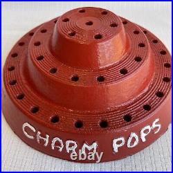 Vintage Rare Charms Pops Red Hard Rubber Three Tier Store Counter Display Stand