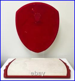 Vintage Rolex Dealer Display Shield Red Wood Store Sign with Moose & Birds Rare