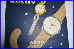 Vintage SEIKO Super 15 Jewels Watch Promo Poster Store Display Sign Japan Rare
