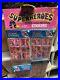 Vintage SUPERHEROES puffy sticker store display unit 12 packs ultra rare