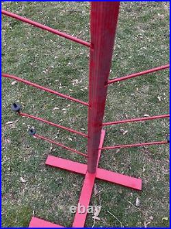 Vintage Sabian Single Tower Cymbal Store Display Stand 12 Cymbals Red Super Rare