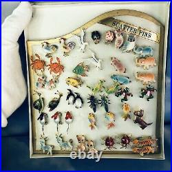 Vintage Scatter Pin Store Display 44 Pins by Bug Technology Made Korea Rare Find