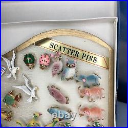 Vintage Scatter Pin Store Display 44 Pins by Bug Technology Made Korea Rare Find