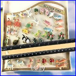 Vintage Scatter Pin Store Display 44 Pins by Bug Technology Made Korea Rare Find