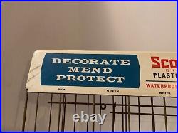 Vintage Scotch Colored Plastic Tape Tin Store Counter Display sign Rare Old