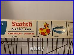 Vintage Scotch Colored Plastic Tape Tin Store Counter Display sign Rare Old