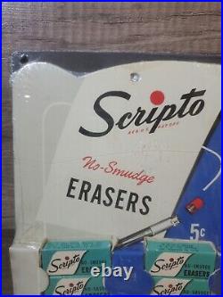 Vintage Scripto No Smudge Erasers New Old Stock Store Display 9X 6 RARE