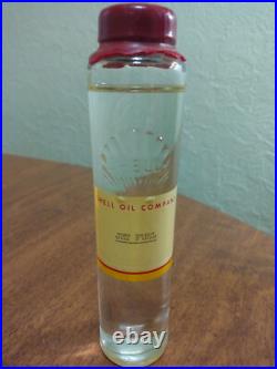 Vintage Shell Oil Glass Embossed Test Tube Fuel & Lubricant Store Display Rare