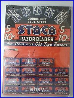 Vintage Stoco Razor Blades Store Display Rare 15 Count NEW OLD STOCK 9X 12