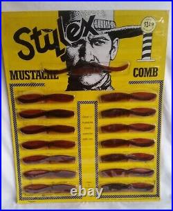 Vintage Stylex Store Display Mustache, Beards Combs New Old Stock Very Rare