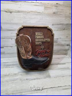 Vintage Tony Lama Boots Store Display Sign Very Cool Rare Countertop Or Wall