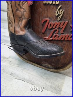 Vintage Tony Lama Boots Store Display Sign Very Cool Rare Countertop Or Wall