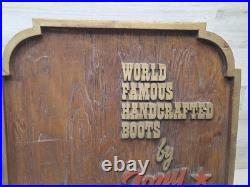 Vintage Tony Lama Boots Store Display Sign Very Cool Rare Countertop Or Wall