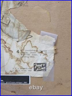 Vintage Tony Lama Boots Store Display Sign Very Cool Rare Countertop Or Wall