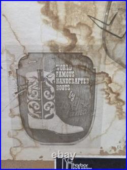 Vintage Tony Lama Boots Store Display Sign Very Cool Rare Countertop Or Wall