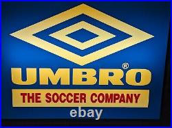 Vintage Umbro The Soccer Company Light Up Store Display Sign Decor Working RARE