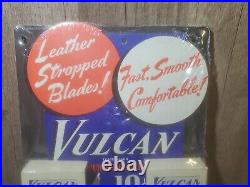 Vintage Vulcan Leather Strop Blades Double Edge Full Store Display RARE USA MADE