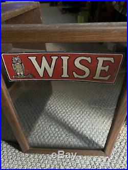 Vintage Wise Potato Chips Advertising Display Case Wood And Glass Rare