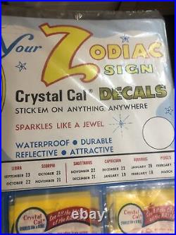 Vintage Zodiac crystal Cal decals display Sticker Display Rare Nos Lot B
