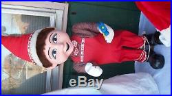 Vintage animated mechanical store display elf 44 inches tall very rare