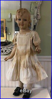 Vtg 1920s Antique GLASS EYE Child STORE DISPLAY MANNEQUIN Doll Composition Rare