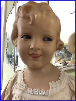 Vtg 1920s Antique GLASS EYE Child STORE DISPLAY MANNEQUIN Doll Composition Rare