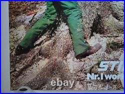 Vtg 1980's Stihl #1 Chainsaw Retailer Poster 33x24 Rare Promo Sign Advertising