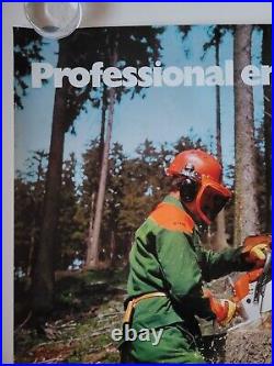 Vtg 1980's Stihl #1 Chainsaw Retailer Poster 33x24 Rare Promo Sign Advertising