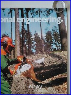 Vtg 1980's Stihl #1 Chainsaw Retailer Poster 33x24 Rare Promo Sign Advertising