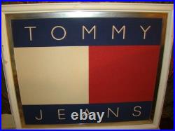 Vtg 1990s TOMMY HILFIGER JEANS Advertising Canvas Store Display Framed Rare 20
