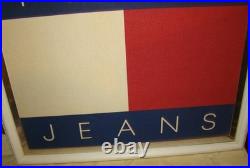 Vtg 1990s TOMMY HILFIGER JEANS Advertising Canvas Store Display Framed Rare 20