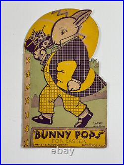 Vtg Easter RARE Rosen Rosbro Bunny Pops Advertising Store Display sign