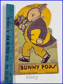 Vtg Easter RARE Rosen Rosbro Bunny Pops Advertising Store Display sign