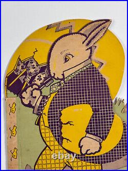 Vtg Easter RARE Rosen Rosbro Bunny Pops Advertising Store Display sign