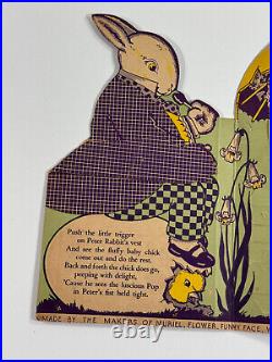 Vtg Easter RARE Rosen Rosbro Bunny Pops Advertising Store Display sign