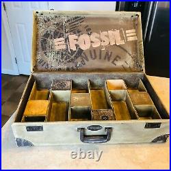 Vtg Fossil Watch Store Display Advertising Suitcase Logo Hardshell Case rare