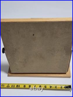 Vtg GUESS U. S. A. Rotating Mirror Store Display Wooden Mounted On Stand Rare