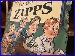 Vtg Goodrich Zipps 3-D Cardboard 16x23 Advertising Easel-Back Display Sign RARE