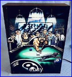 Vtg HOMIES POOL HALL Lowrider Comic 2004 Lighted Box Sign Store Advertising RARE