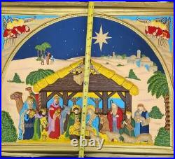 Vtg Htf Rare 1955 Antique Noma Lites Vinylite Store Display Nativity Scene