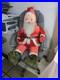 Vtg RARE 1940's-50's HUGE 4 Foot Stuffed Santa Claus Store Display Plastic Face